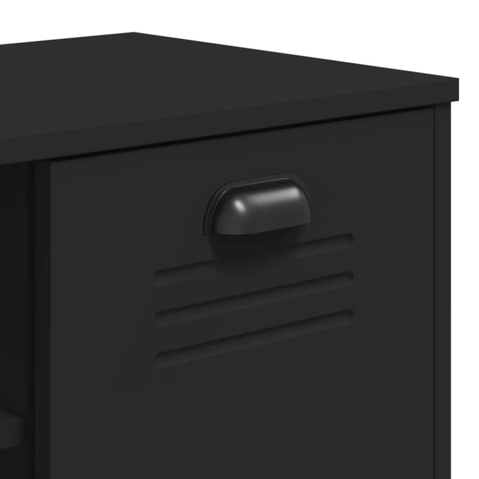 Shoe Bench Viken Black 106x35x45 Cm Solid Wood Pine Tiaktt