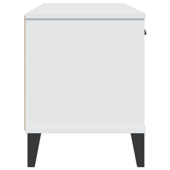 Shoe Bench Viken White 106x35x45 Cm Solid Wood Pine Tiaktx