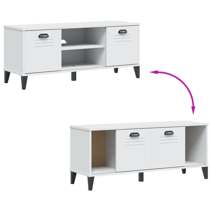 Shoe Bench Viken White 106x35x45 Cm Solid Wood Pine Tiaktx