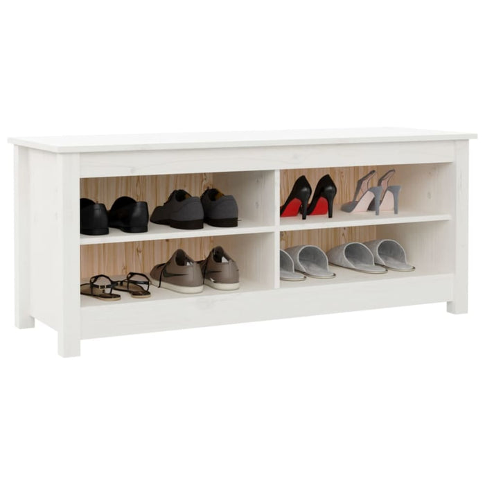 Shoe Bench White 110x38x45.5 Cm Solid Wood Pine Notiip