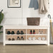 Shoe Bench White 110x38x45.5 Cm Solid Wood Pine Notiip