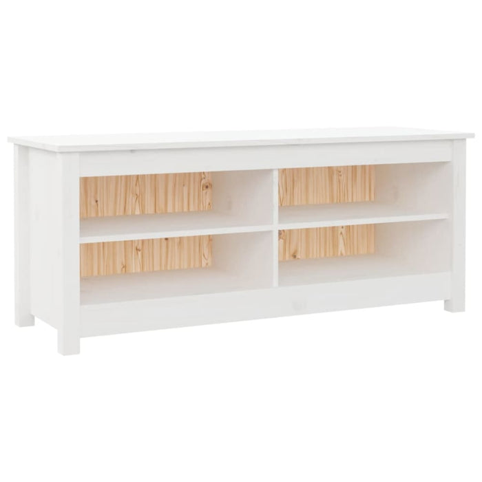 Shoe Bench White 110x38x45.5 Cm Solid Wood Pine Notiip