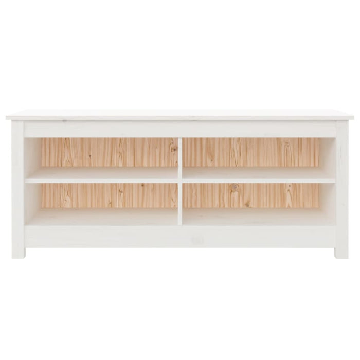 Shoe Bench White 110x38x45.5 Cm Solid Wood Pine Notiip