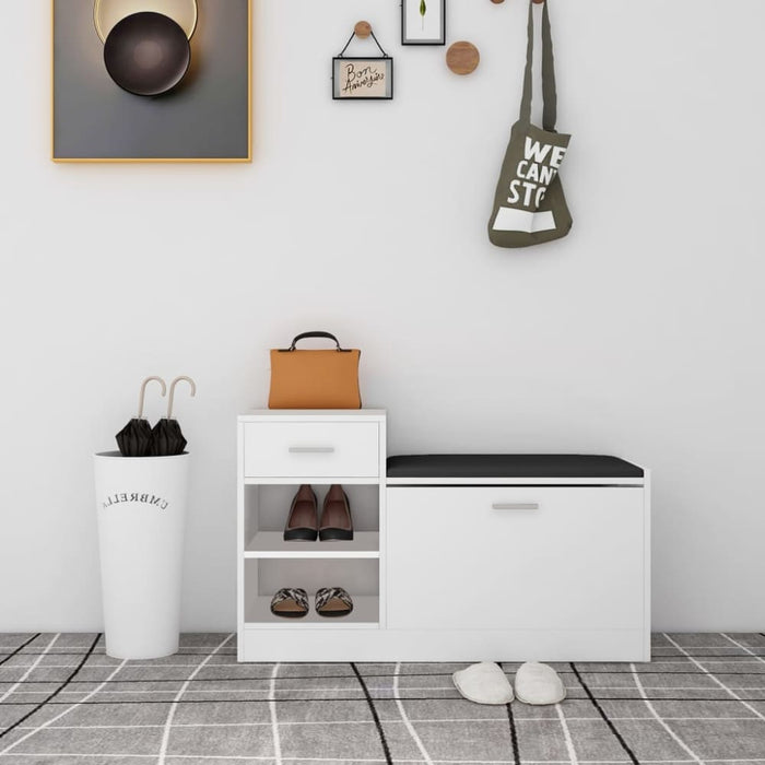 Shoe Bench White 94.5x31x57 Cm Chipboard Txliao