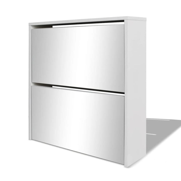 Shoe Cabinet 2-layer Mirror White 63x17x67 Cm Xatbal