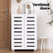 Shoe Cabinet 20 Pairs 5-tier White Alster