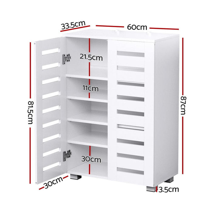 Shoe Cabinet 20 Pairs 5-tier White Alster