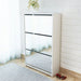 Shoe Cabinet 3-layer Mirror White 63x17x102.5 Cm Xatban