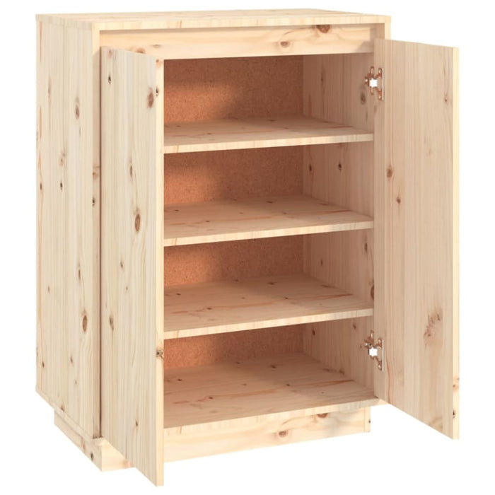 Shoe Cabinet 60x35x80 Cm Solid Wood Pine Notptb