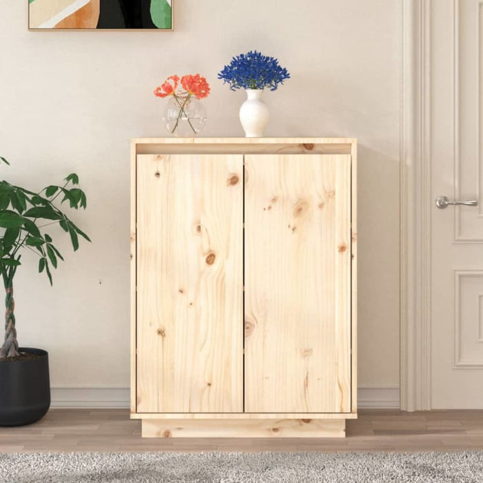 Shoe Cabinet 60x35x80 Cm Solid Wood Pine Notptb