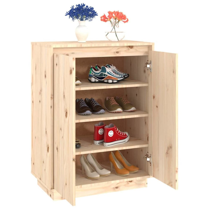 Shoe Cabinet 60x35x80 Cm Solid Wood Pine Notptb