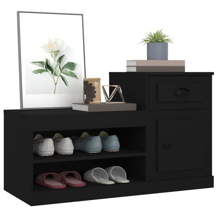 Shoe Cabinet Black 100x42x60 Cm Engineered Wood Nolaoi