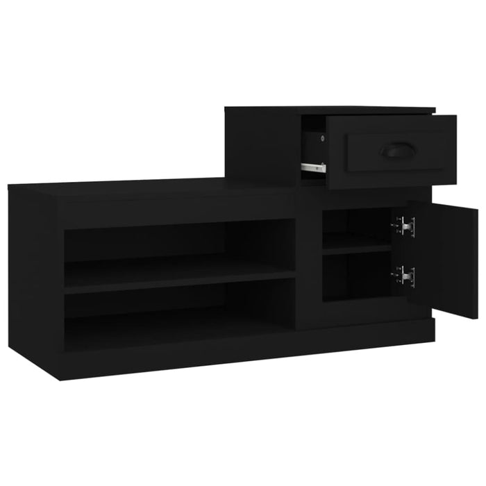 Shoe Cabinet Black 100x42x60 Cm Engineered Wood Nolaoi