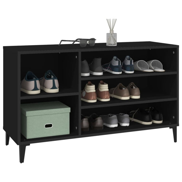 Shoe Cabinet Black 102x36x60 Cm Engineered Wood Nokiak