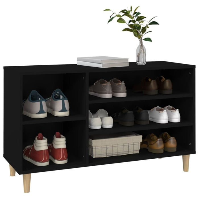 Shoe Cabinet Black 102x36x60 Cm Engineered Wood Nokiao