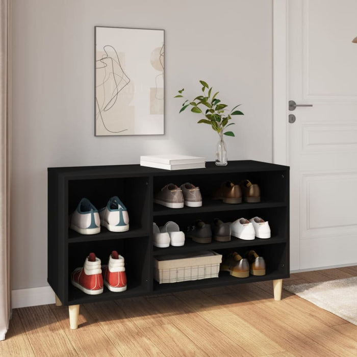 Shoe Cabinet Black 102x36x60 Cm Engineered Wood Nokiao
