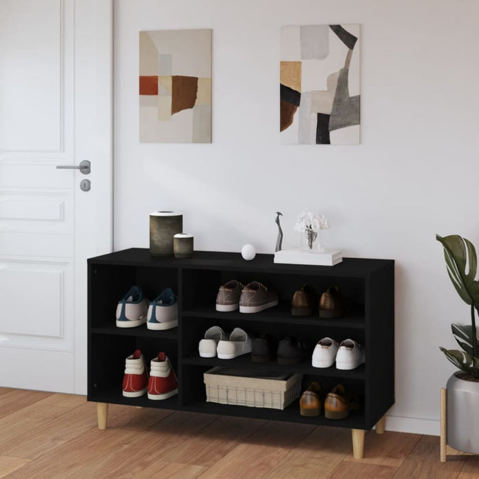 Shoe Cabinet Black 102x36x60 Cm Engineered Wood Nokiao