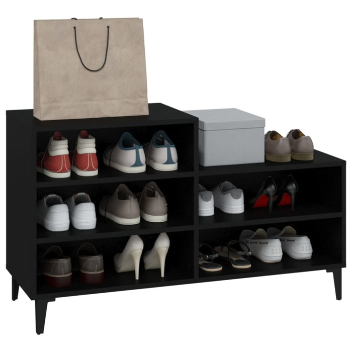 Shoe Cabinet Black 102x36x60 Cm Engineered Wood Nokitt