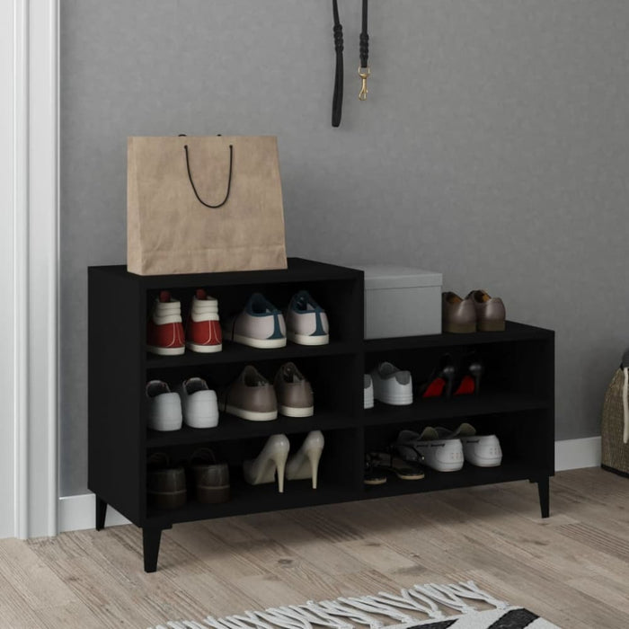 Shoe Cabinet Black 102x36x60 Cm Engineered Wood Nokitt