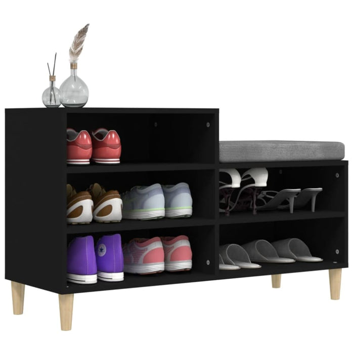 Shoe Cabinet Black 102x36x60 Cm Engineered Wood Nokixp