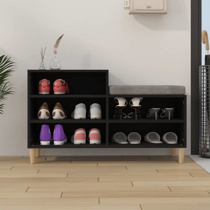 Shoe Cabinet Black 102x36x60 Cm Engineered Wood Nokixp