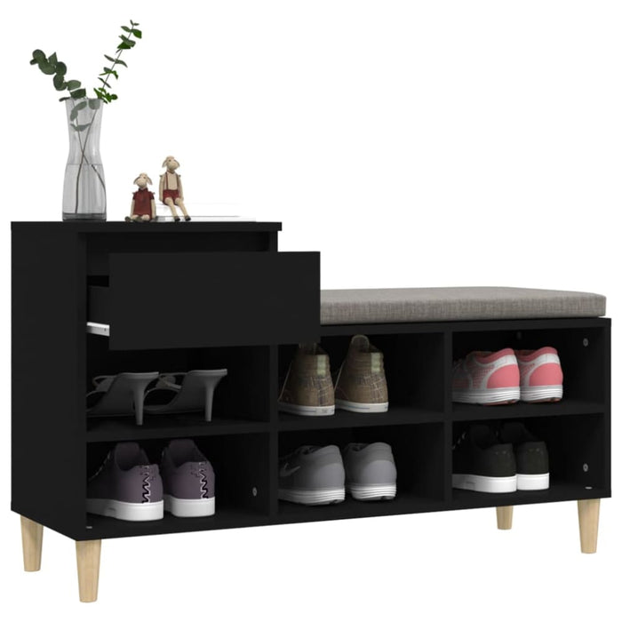 Shoe Cabinet Black 102x36x60 Cm Engineered Wood Nxoxbp