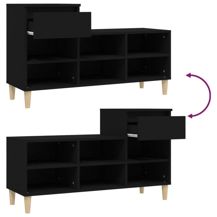 Shoe Cabinet Black 102x36x60 Cm Engineered Wood Nxoxbp