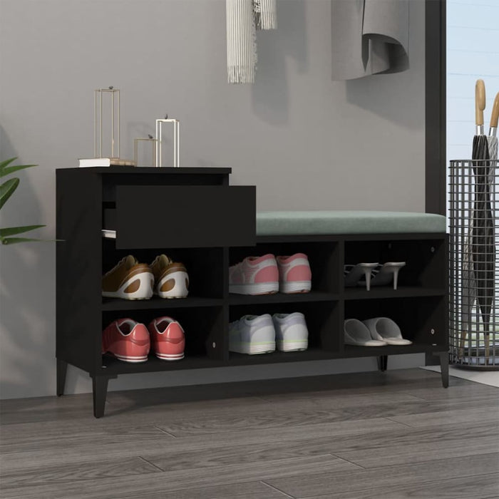 Shoe Cabinet Black 102x36x60 Cm Engineered Wood Nxoxot