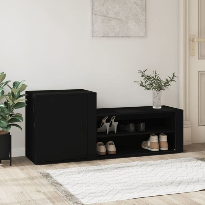 Shoe Cabinet Black 130x35x54 Cm Engineered Wood Noliap