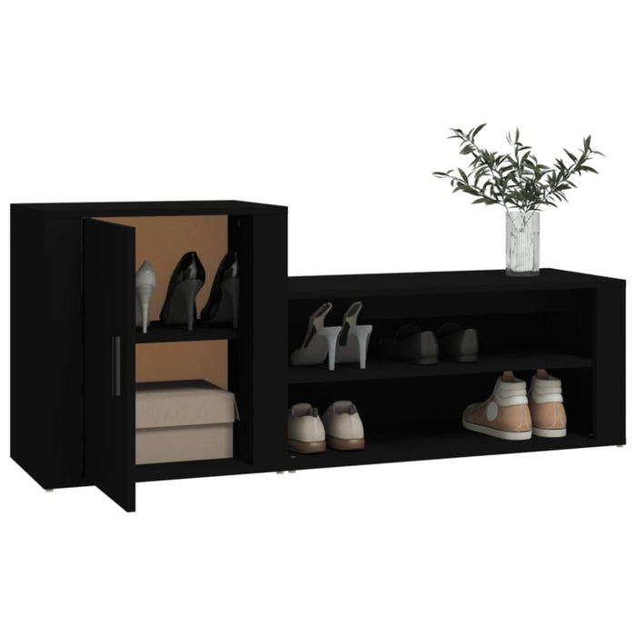 Shoe Cabinet Black 130x35x54 Cm Engineered Wood Noliap