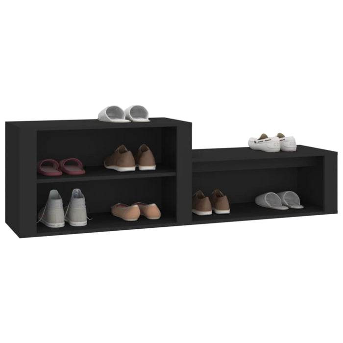 Shoe Cabinet Black 150x35x45 Cm Engineered Wood Nolkot