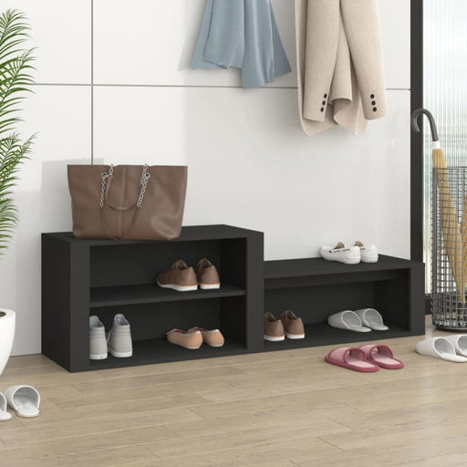 Shoe Cabinet Black 150x35x45 Cm Engineered Wood Nolkot