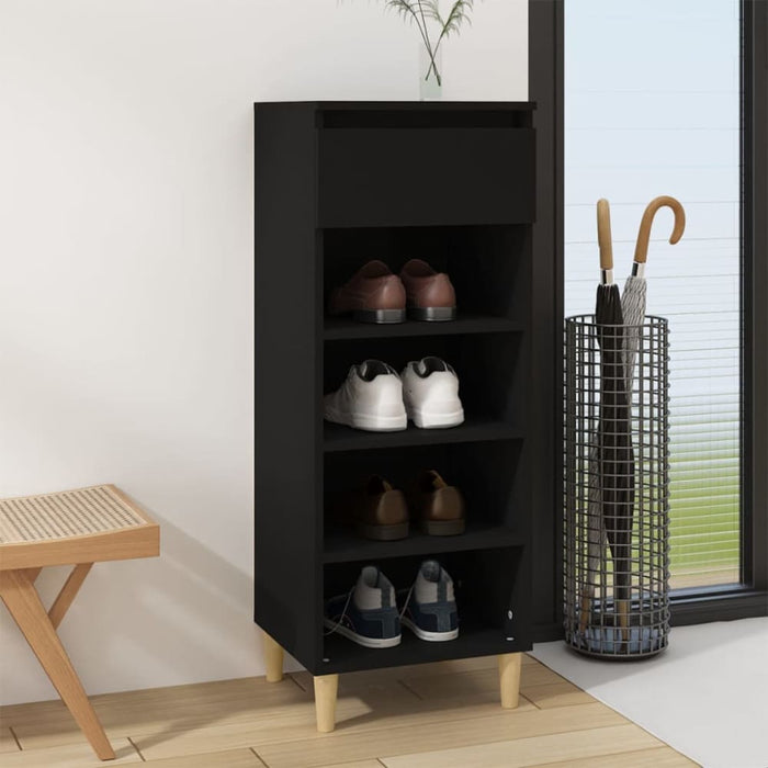 Shoe Cabinet Black 40x36x105 Cm Engineered Wood Nokiit