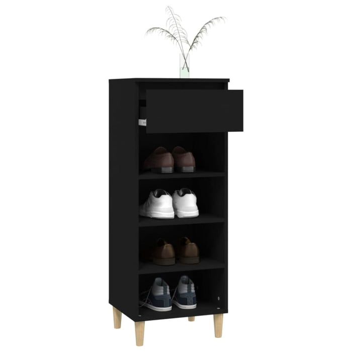 Shoe Cabinet Black 40x36x105 Cm Engineered Wood Nokiit