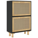 Shoe Cabinet Black 52x25x80 Cm Engineered Wood and Natural