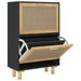 Shoe Cabinet Black 52x25x80 Cm Engineered Wood and Natural