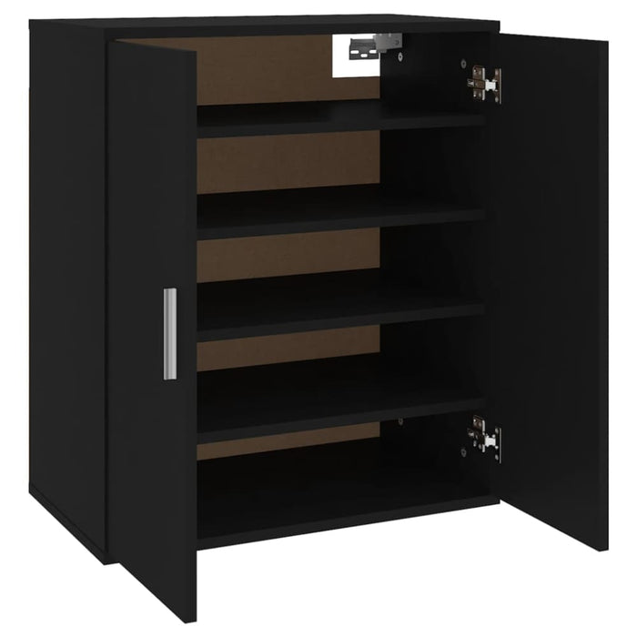 Shoe Cabinet Black 60x35x70 Cm Engineered Wood Nbnkok