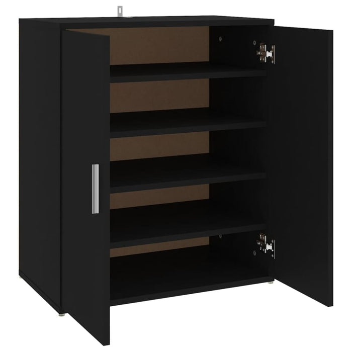 Shoe Cabinet Black 60x35x70 Cm Engineered Wood Nbnkok