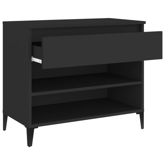 Shoe Cabinet Black 70x36x60 Cm Engineered Wood Nokilp