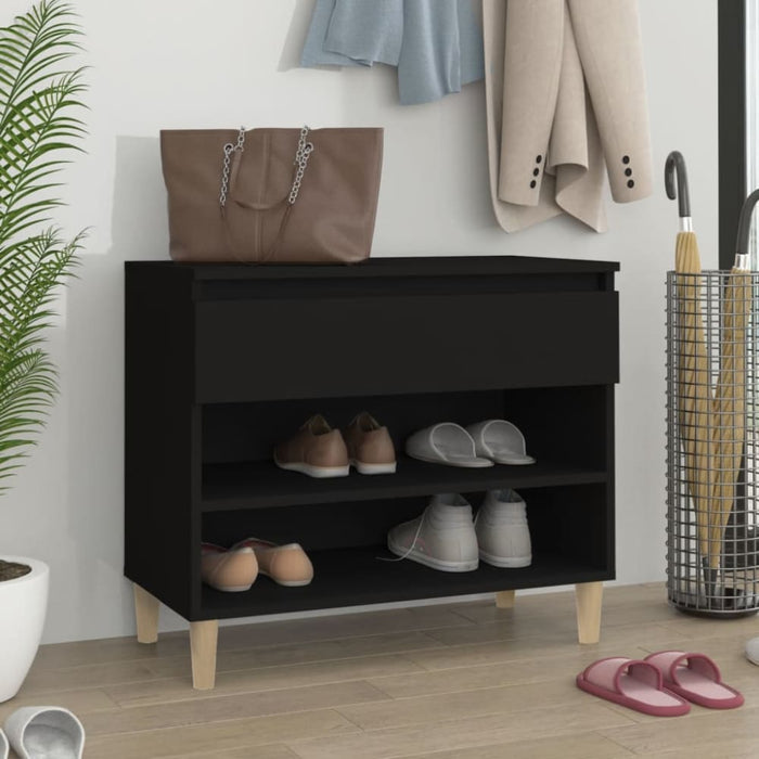 Shoe Cabinet Black 70x36x60 Cm Engineered Wood Nokipi