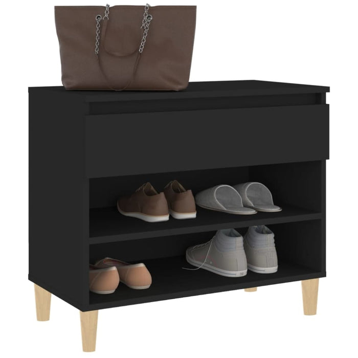Shoe Cabinet Black 70x36x60 Cm Engineered Wood Nokipi