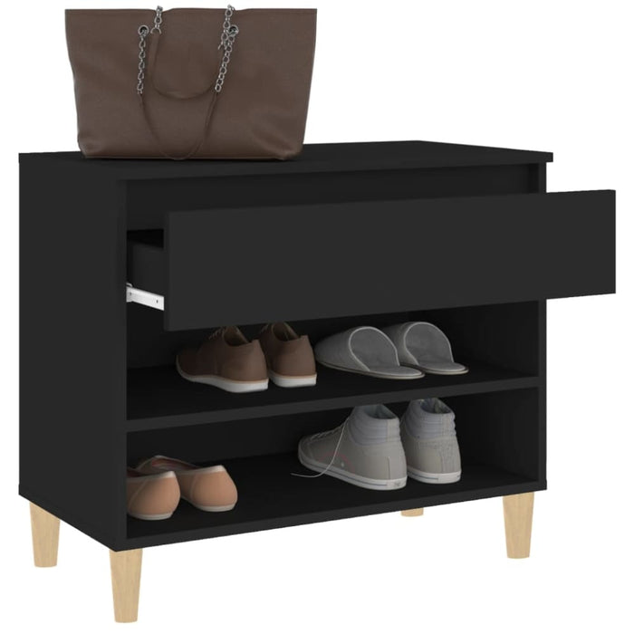 Shoe Cabinet Black 70x36x60 Cm Engineered Wood Nokipi