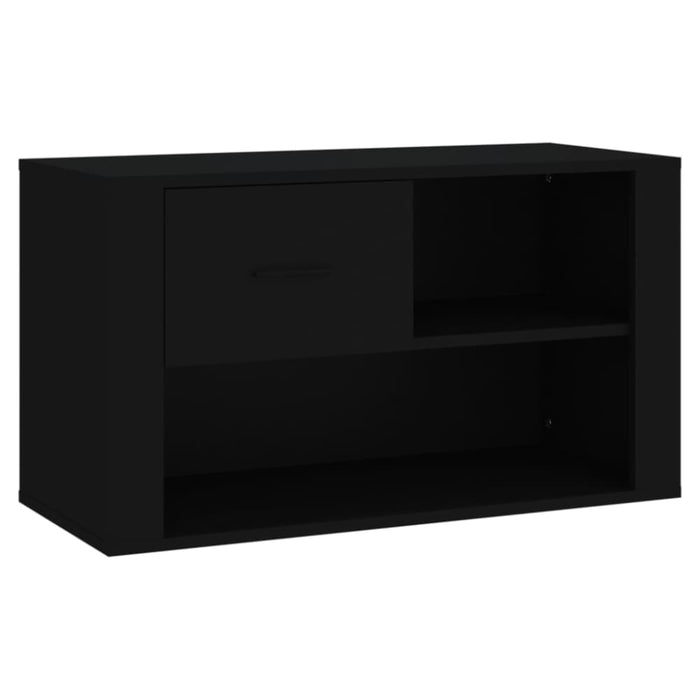 Shoe Cabinet Black 80x35x45 Cm Engineered Wood Nolipt