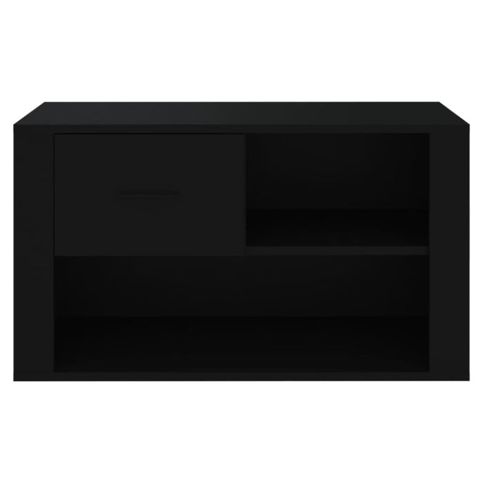 Shoe Cabinet Black 80x35x45 Cm Engineered Wood Nolipt