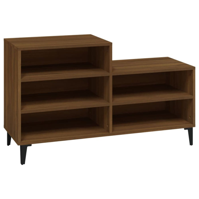 Shoe Cabinet Brown Oak 102x36x60 Cm Engineered Wood Nokitk