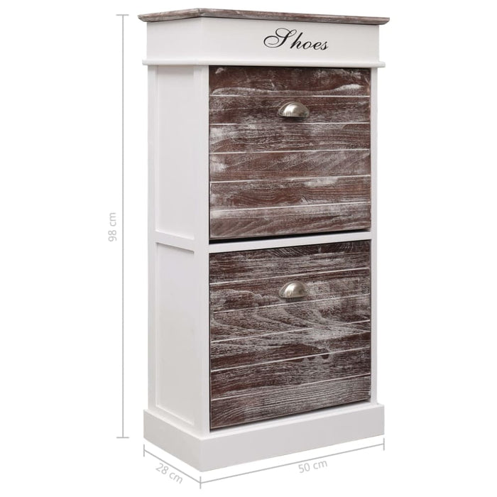 Shoe Cabinet Brown 50x28x98 Cm Paulownia Wood Xnabnn