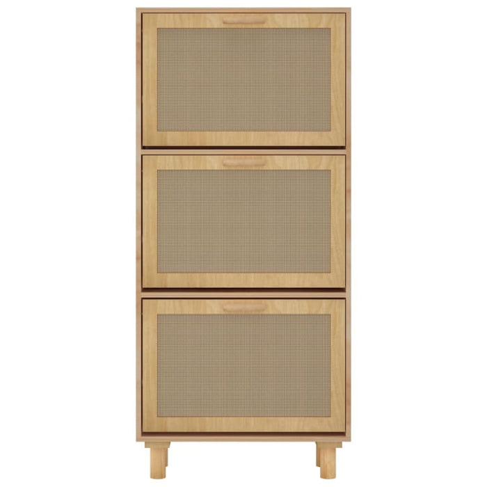 Shoe Cabinet Brown 52x25x115 Cm Engineered Wood and Natural