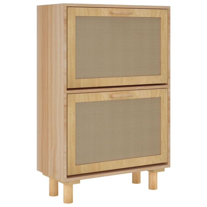 Shoe Cabinet Brown 52x25x80 Cm Engineered Wood and Natural