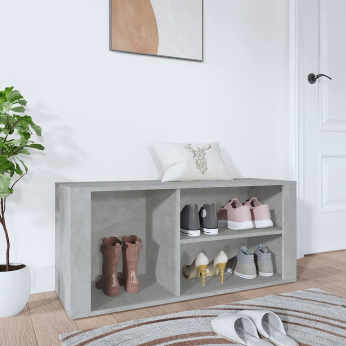 Shoe Cabinet Concrete Grey 100x35x45 Cm Engineered Wood