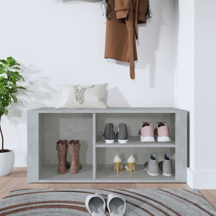 Shoe Cabinet Concrete Grey 100x35x45 Cm Engineered Wood